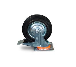 Колеса поворотные c боковым тормозом (резина)